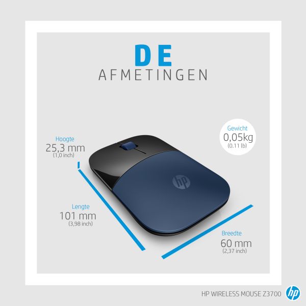 HP Z3700 blauwe draadloze muis (V0L81AA#ABB)