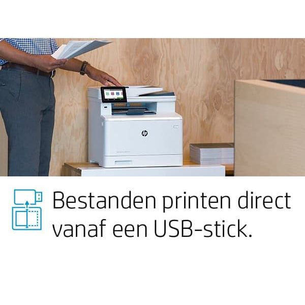 HP Color LaserJet Pro MFP M479fnw, Printen, kopiëren, scannen, fax, e-mail, Scannen naar e-mail/pdf; ADF voor 50 vel ongekruld (W1A78A)