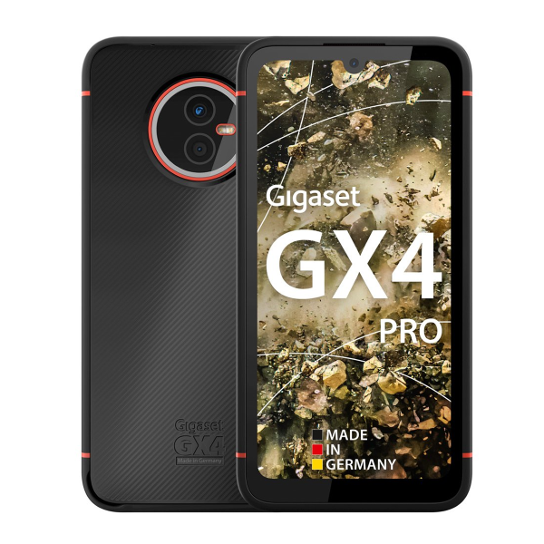 GIGASET GX4 PRO Black Android 12 15.4 cm 6.1 Zoll HD+ Display 16 MP Frontkamera Wechselakku IP68 MIL-STD-810H Militrstandard NFC (S30853-H1532-R111)