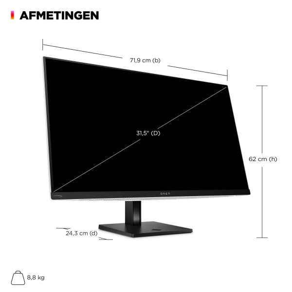 HP OMEN Transcend 31,5 inch UHD 240 Hz OLED-gaming monitor - Transcend 32 (9R181AA#ABB)