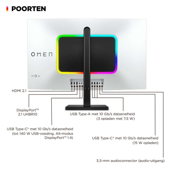 HP OMEN Transcend 31,5 inch UHD 240 Hz OLED-gaming monitor - Transcend 32 (9R181AA#ABB)