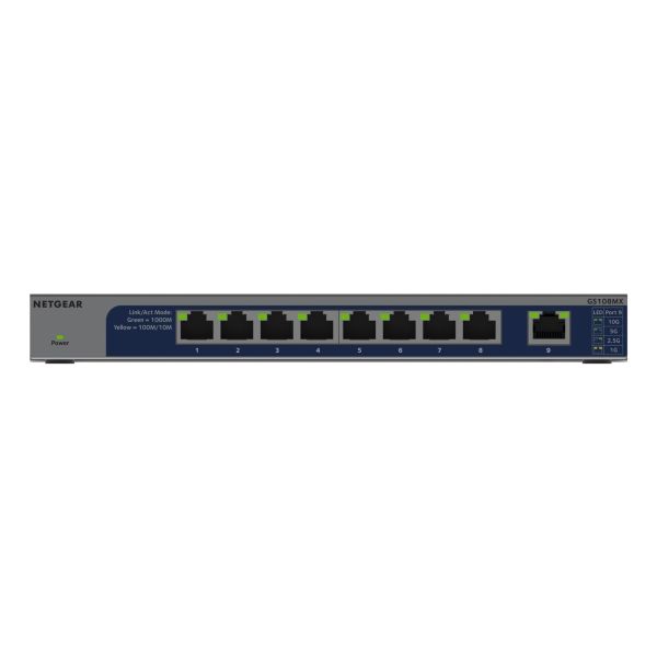 NETGEAR GS108MX-100EUS netwerk-switch Unmanaged L2 Gigabit Ethernet (10/100/1000) Bureaublad-/wandmontage (GS108MX-100EUS)