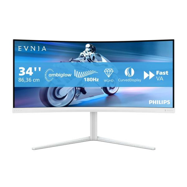 Philips 34M2C5501A/00 computer monitor 86,4 cm (34") 3440 x 1440 Pixels Wide Quad HD LCD Wit (34M2C5501A/00)
