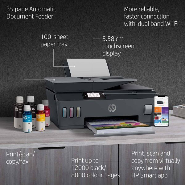 HP Smart Tank Plus 655 draadloze All-in-One, Printen, kopiëren, scannen, faxen, ADF en draadloos, Scans naar pdf (Y0F74A#BHC)