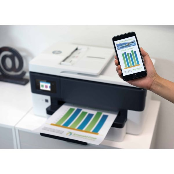 HP OfficeJet Pro 7720 breedformaat All-in-One printer, Kleur, Printer voor Kleine kantoren, Printen, kopiëren, scannen, faxen, Invoer voor 35 vel; Printen via USB-poort aan voorzijde; Dubbelzijdig printen (Y0S18A#A80)