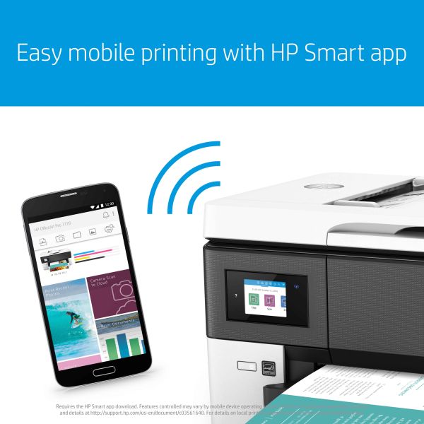 HP OfficeJet Pro 7720 breedformaat All-in-One printer, Kleur, Printer voor Kleine kantoren, Printen, kopiëren, scannen, faxen, Invoer voor 35 vel; Printen via USB-poort aan voorzijde; Dubbelzijdig printen (Y0S18A#A80)