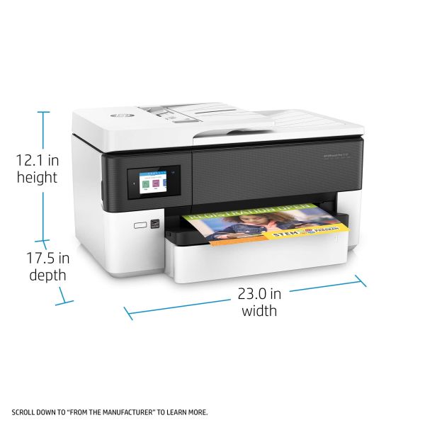 HP OfficeJet Pro 7720 breedformaat All-in-One printer, Kleur, Printer voor Kleine kantoren, Printen, kopiëren, scannen, faxen, Invoer voor 35 vel; Printen via USB-poort aan voorzijde; Dubbelzijdig printen (Y0S18A#A80)
