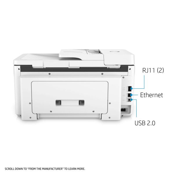 HP OfficeJet Pro 7720 breedformaat All-in-One printer, Kleur, Printer voor Kleine kantoren, Printen, kopiëren, scannen, faxen, Invoer voor 35 vel; Printen via USB-poort aan voorzijde; Dubbelzijdig printen (Y0S18A#A80)