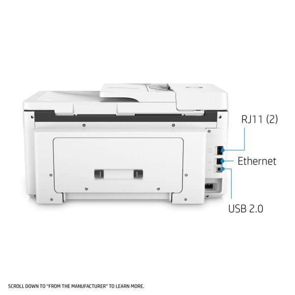 HP OfficeJet Pro 7720 breedformaat All-in-One printer, Kleur, Printer voor Kleine kantoren, Printen, kopiëren, scannen, faxen, Invoer voor 35 vel; Printen via USB-poort aan voorzijde; Dubbelzijdig printen (Y0S18A#A80)