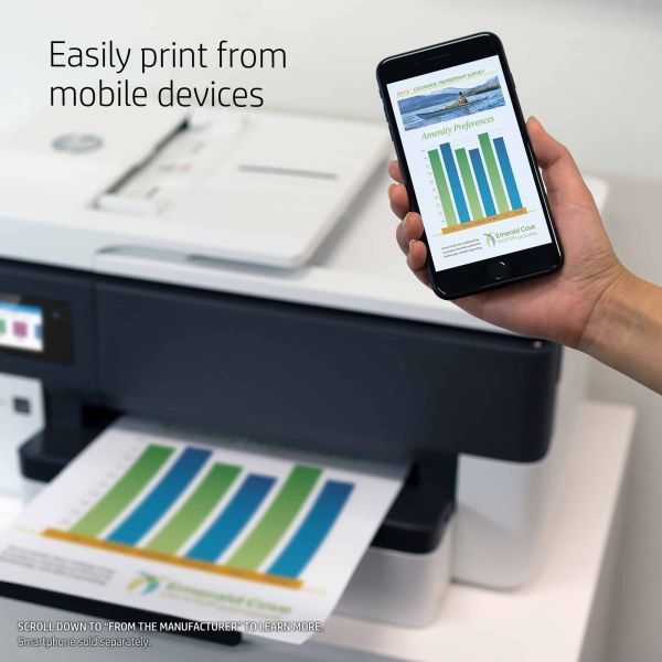 HP OfficeJet Pro 7720 breedformaat All-in-One printer, Kleur, Printer voor Kleine kantoren, Printen, kopiëren, scannen, faxen, Invoer voor 35 vel; Printen via USB-poort aan voorzijde; Dubbelzijdig printen (Y0S18A#A80)