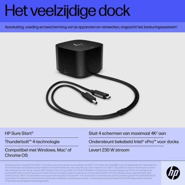 HP Thunderbolt Dock 280W G4 met combokabel (4J0G4ET#ABB)