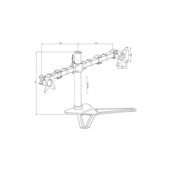 iiyama DS1002D-B1 flat panel bureau steun 76,2 cm (30") Zwart (DS1002D-B1)