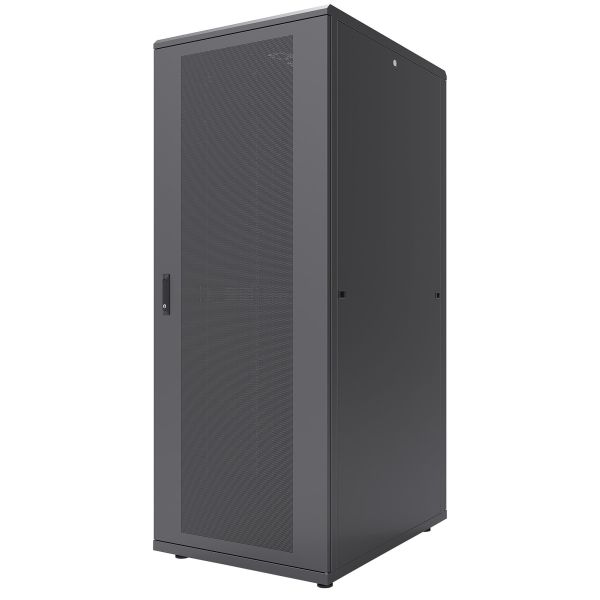 Intellinet 19" serverkast vrijstaand, 42U, 800x1200 mm (breedte x diepte), zwart, bouwpakket (flatpack), max. 1500 kg, meerpuntsdeurslot, 1 slot per zijpaneel, bruikbare diepte 123–973 mm, IP20, staal (713733)