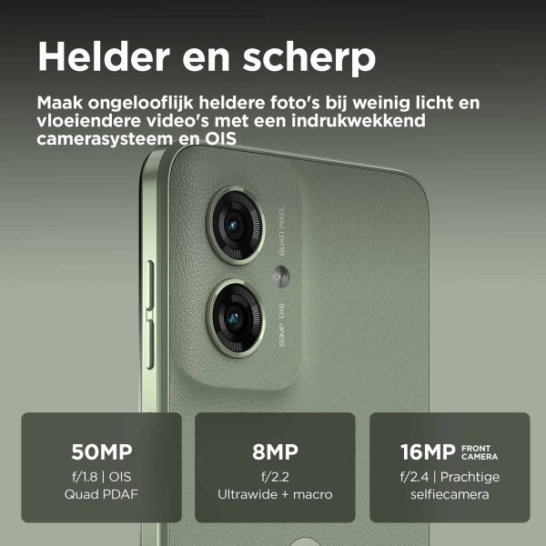 Motorola moto G55 5G 16,5 cm (6.49") Dual SIM Android 14 USB Type-C 8 GB 256 GB 5000 mAh Groen (PB5U0004SE)