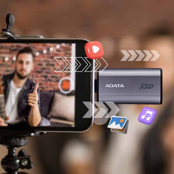 ADATA SC750 2 TB USB Type-C 3.2 Gen 2 (3.1 Gen 2) Grijs (SC750-2000G-CCBK)