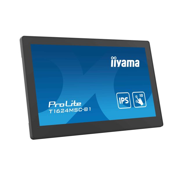 iiyama T1624MSC-B1 beeldkrant Interactief flatscreen 39,6 cm (15.6") LCD 450 cd/m² Full HD Zwart Touchscreen 24/7 (T1624MSC-B1)