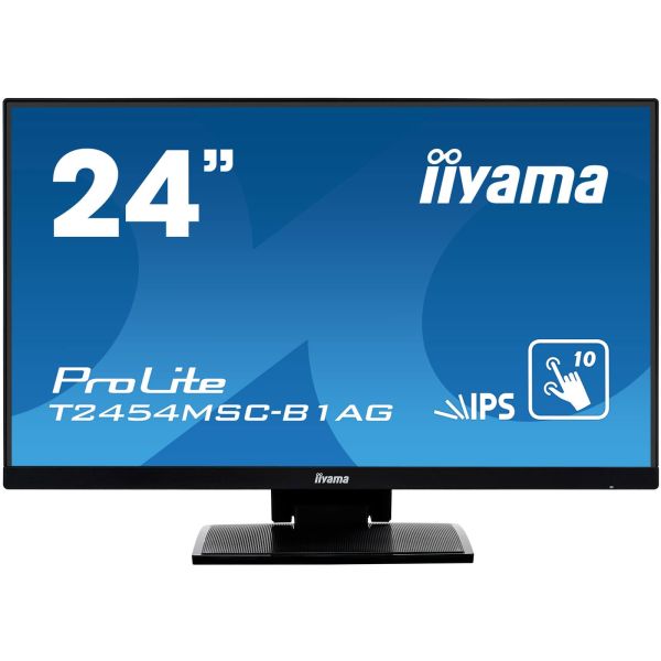 iiyama ProLite T2454MSC-B1AG computer monitor 60,5 cm (23.8") 1920 x 1080 Pixels Full HD LED Touchscreen Multi-gebruiker Zwart (T2454MSC-B1AG)