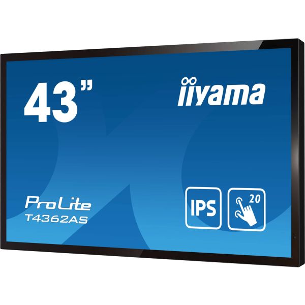 iiyama T4362AS-B1 beeldkrant Interactief flatscreen 108 cm (42.5") IPS 500 cd/m² 4K Ultra HD Zwart Touchscreen Type processor Android 8.0 24/7 (T4362AS-B1)