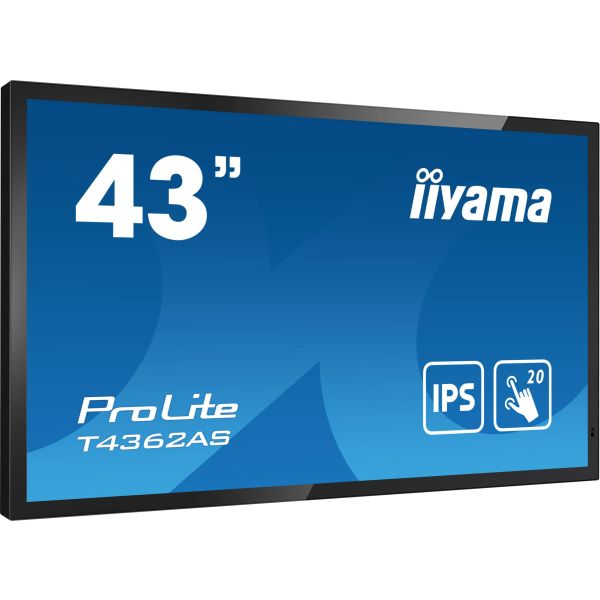 iiyama T4362AS-B1 beeldkrant Interactief flatscreen 108 cm (42.5") IPS 500 cd/m² 4K Ultra HD Zwart Touchscreen Type processor Android 8.0 24/7 (T4362AS-B1)