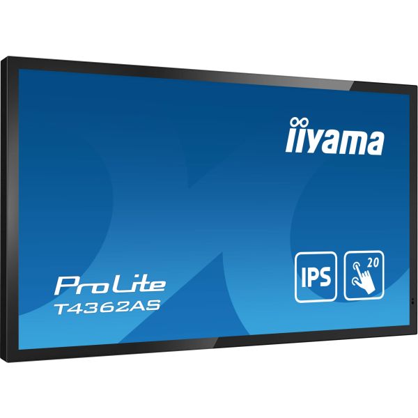 iiyama T4362AS-B1 beeldkrant Interactief flatscreen 108 cm (42.5") IPS 500 cd/m² 4K Ultra HD Zwart Touchscreen Type processor Android 8.0 24/7 (T4362AS-B1)