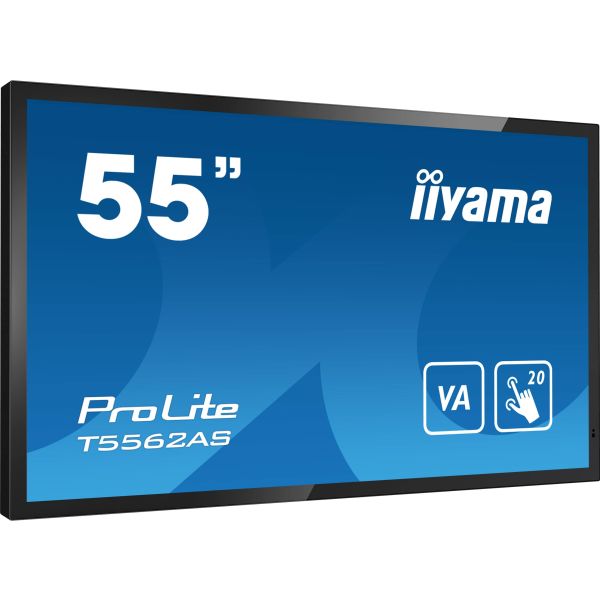 iiyama T5562AS-B1 beeldkrant Interactief flatscreen 138,7 cm (54.6") VA 500 cd/m² 4K Ultra HD Zwart Touchscreen Type processor Android 8.0 24/7 (T5562AS-B1)