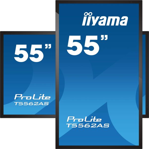 iiyama T5562AS-B1 beeldkrant Interactief flatscreen 138,7 cm (54.6") VA 500 cd/m² 4K Ultra HD Zwart Touchscreen Type processor Android 8.0 24/7 (T5562AS-B1)