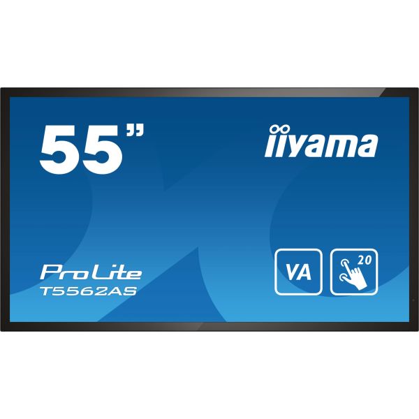 iiyama T5562AS-B1 beeldkrant Interactief flatscreen 138,7 cm (54.6") VA 500 cd/m² 4K Ultra HD Zwart Touchscreen Type processor Android 8.0 24/7 (T5562AS-B1)