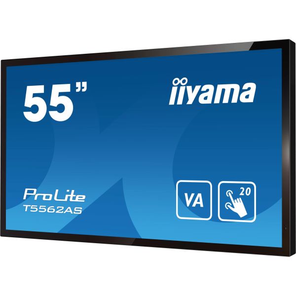 iiyama T5562AS-B1 beeldkrant Interactief flatscreen 138,7 cm (54.6") VA 500 cd/m² 4K Ultra HD Zwart Touchscreen Type processor Android 8.0 24/7 (T5562AS-B1)