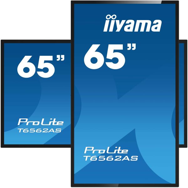 iiyama T6562AS-B1 beeldkrant Interactief flatscreen 163,8 cm (64.5") IPS 500 cd/m² 4K Ultra HD Zwart Touchscreen Type processor Android 8.0 24/7 (T6562AS-B1)