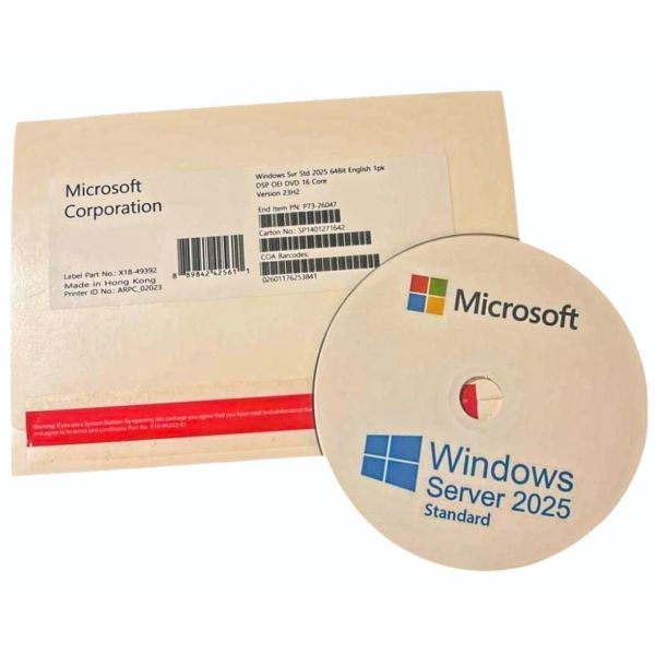 Microsoft Svr Std 2025 4 core Additional APOS (EP2-25368)