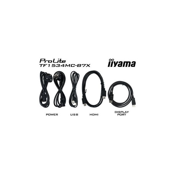 iiyama ProLite TF1534MC-B7X computer monitor 38,1 cm (15") 1024 x 768 Pixels XGA LED Touchscreen Multi-gebruiker Zwart (TF1534MC-B7X)