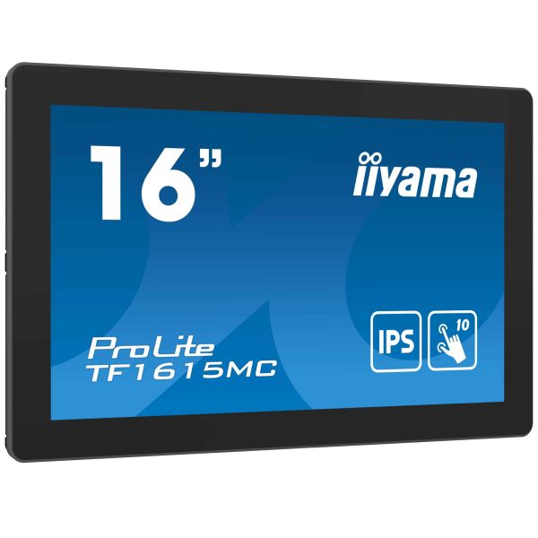 iiyama ProLite TF1615MC-B1 computer monitor 39,6 cm (15.6") 1920 x 1080 Pixels Full HD Touchscreen Zwart (TF1615MC-B1)