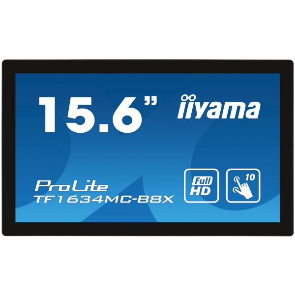 iiyama ProLite TF1634MC-B8X computer monitor 39,6 cm (15.6") 1920 x 1080 Pixels Full HD LED Touchscreen Multi-gebruiker Zwart (TF1634MC-B8X) iiyama ProLite TF1634MC-B8X computer monitor 39,6 cm (15.6") 1920 x 1080 Pixels Full HD LED Touchscreen Multi-gebruiker Zwart (TF1634MC-B8X)