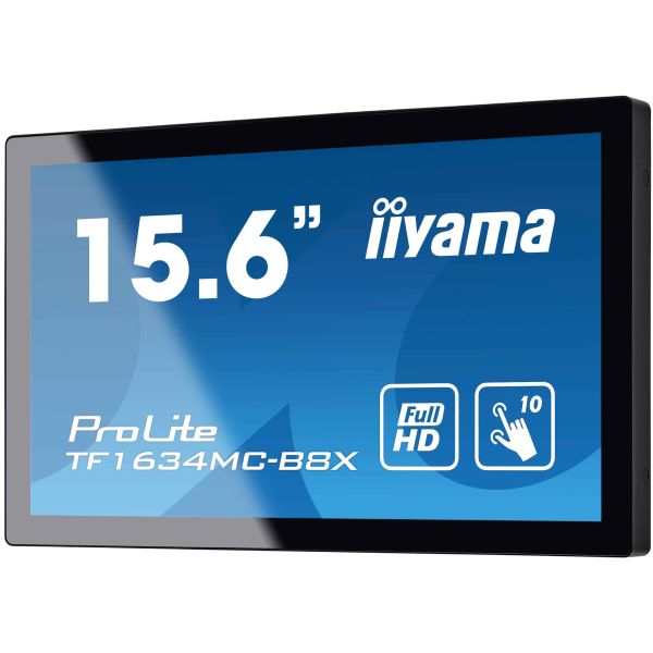 iiyama ProLite TF1634MC-B8X computer monitor 39,6 cm (15.6") 1920 x 1080 Pixels Full HD LED Touchscreen Multi-gebruiker Zwart (TF1634MC-B8X) iiyama ProLite TF1634MC-B8X computer monitor 39,6 cm (15.6") 1920 x 1080 Pixels Full HD LED Touchscreen Multi-gebruiker Zwart (TF1634MC-B8X)