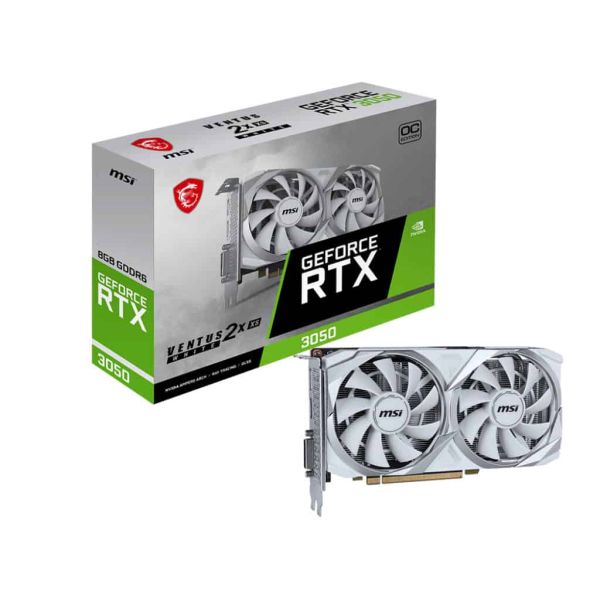 MSI VENTUS RTX 3050 2X XS WHITE 8G OC videokaart NVIDIA GeForce RTX 3050 8 GB GDDR6 (V809-4299R)