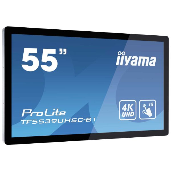 iiyama ProLite TF5539UHSC-B1AG computer monitor 139,7 cm (55") 3840 x 2160 Pixels 4K Ultra HD LED Touchscreen Multi-gebruiker Zwart (TF5539UHSC-B1AG)