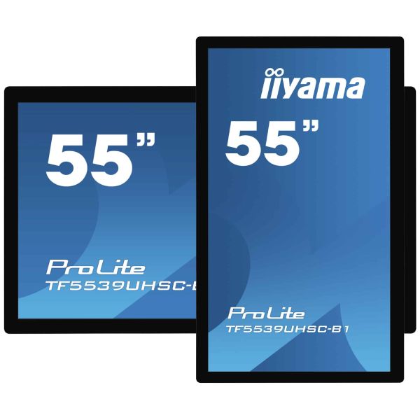 iiyama ProLite TF5539UHSC-B1AG computer monitor 139,7 cm (55") 3840 x 2160 Pixels 4K Ultra HD LED Touchscreen Multi-gebruiker Zwart (TF5539UHSC-B1AG)