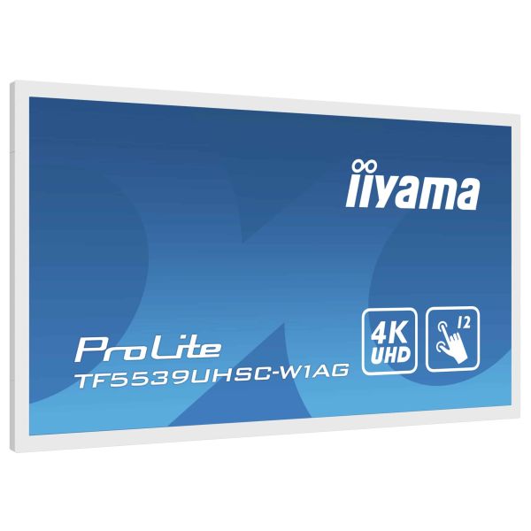 iiyama ProLite TF5539UHSC-W1AG computer monitor 139,7 cm (55") 3840 x 2160 Pixels 4K Ultra HD LED Touchscreen Multi-gebruiker Wit (TF5539UHSC-W1AG)