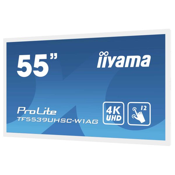 iiyama ProLite TF5539UHSC-W1AG computer monitor 139,7 cm (55") 3840 x 2160 Pixels 4K Ultra HD LED Touchscreen Multi-gebruiker Wit (TF5539UHSC-W1AG)