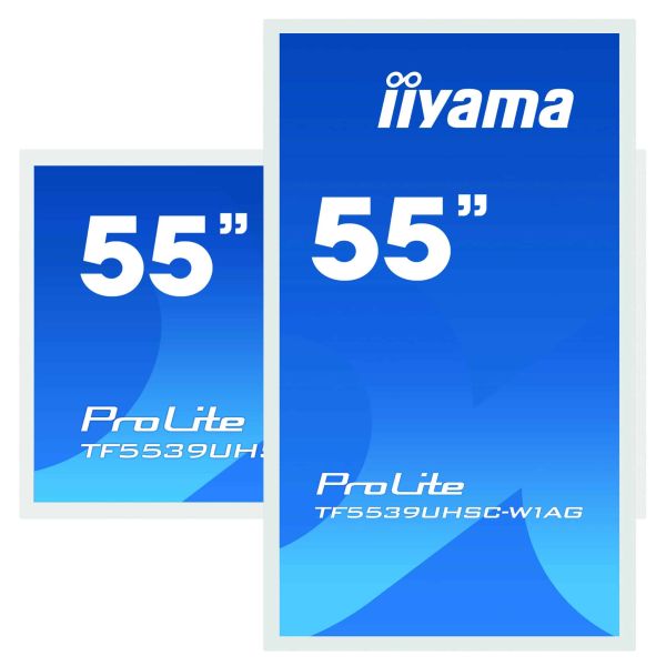 iiyama ProLite TF5539UHSC-W1AG computer monitor 139,7 cm (55") 3840 x 2160 Pixels 4K Ultra HD LED Touchscreen Multi-gebruiker Wit (TF5539UHSC-W1AG)