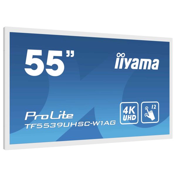 iiyama ProLite TF5539UHSC-W1AG computer monitor 139,7 cm (55") 3840 x 2160 Pixels 4K Ultra HD LED Touchscreen Multi-gebruiker Wit (TF5539UHSC-W1AG)