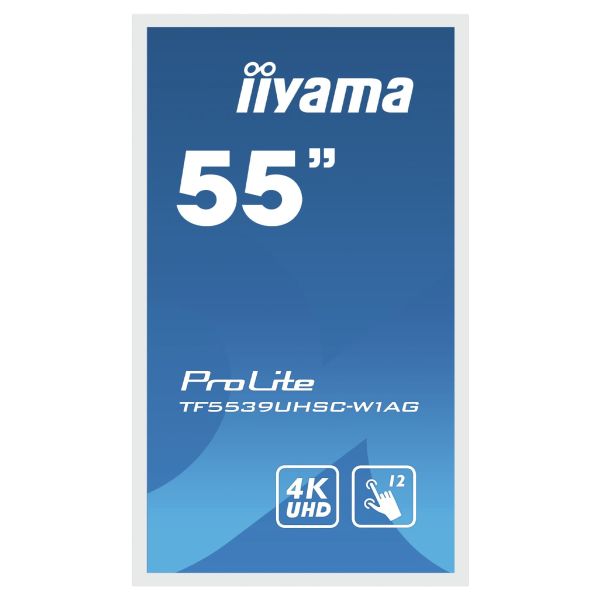 iiyama ProLite TF5539UHSC-W1AG computer monitor 139,7 cm (55") 3840 x 2160 Pixels 4K Ultra HD LED Touchscreen Multi-gebruiker Wit (TF5539UHSC-W1AG)