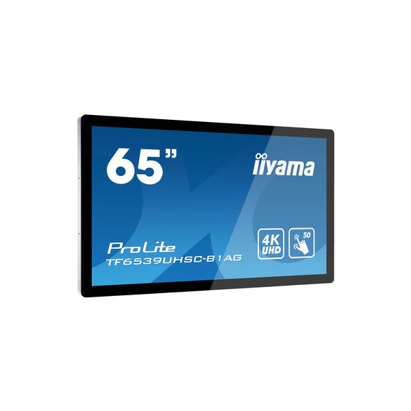 iiyama TF6539UHSC-B1AG beeldkrant Interactief flatscreen 165,1 cm (65") LCD 500 cd/m² 4K Ultra HD Zwart Touchscreen (TF6539UHSC-B1AG)