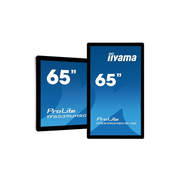 iiyama TF6539UHSC-B1AG beeldkrant Interactief flatscreen 165,1 cm (65") LCD 500 cd/m² 4K Ultra HD Zwart Touchscreen (TF6539UHSC-B1AG)