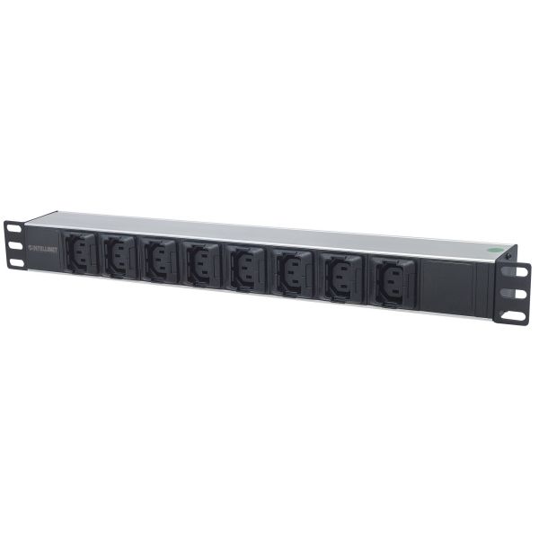 Intellinet Energiedistributie-eenheden (PDU) 19" 1U, 8-voudig EU, C13-uitgangen, C20-ingang achterzijde, anti-shedding, afneembaar netsnoer 2 m, rackmontage, 3 jaar garantie (163651)