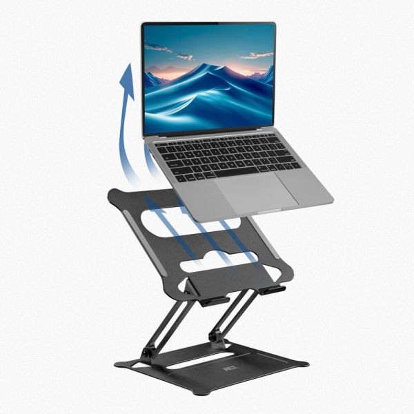 ACT Laptopstandaard, aluminium, inklapbaar, traploos in hoogte verstelbaar (AC8140)