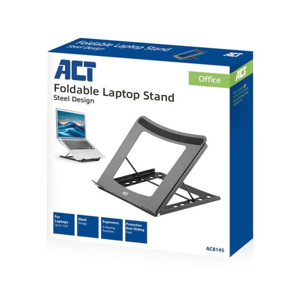 ACT Laptopstandaard, inklapbaar, hoogte verstelbaar in 5 standen (AC8145)