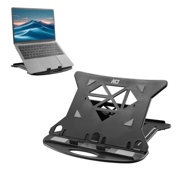 ACT Laptopstandaard, inklapbaar, hoogte verstelbaar in 7 standen (AC8150) ACT Laptopstandaard, inklapbaar, hoogte verstelbaar in 7 standen (AC8150)