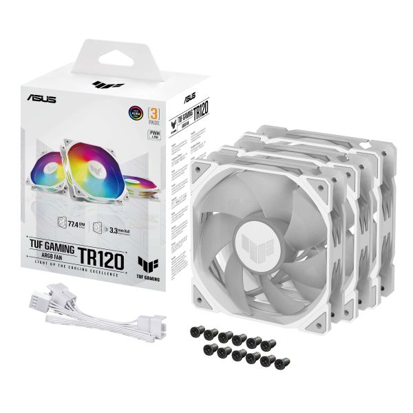 ASUS TUF GAMING TR120 ARGB 3IN1 White Computer behuizing Luchtkoeler 12 cm Wit (90DA0093-B09020)