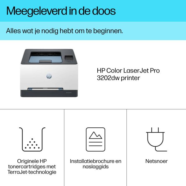 HP LaserJet Pro 3202dw Draadloos Multifunction Kleur Printer, Dubbelzijdig (499R0F)